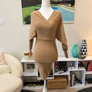 GB Girls Tan Midi Sweater Dress